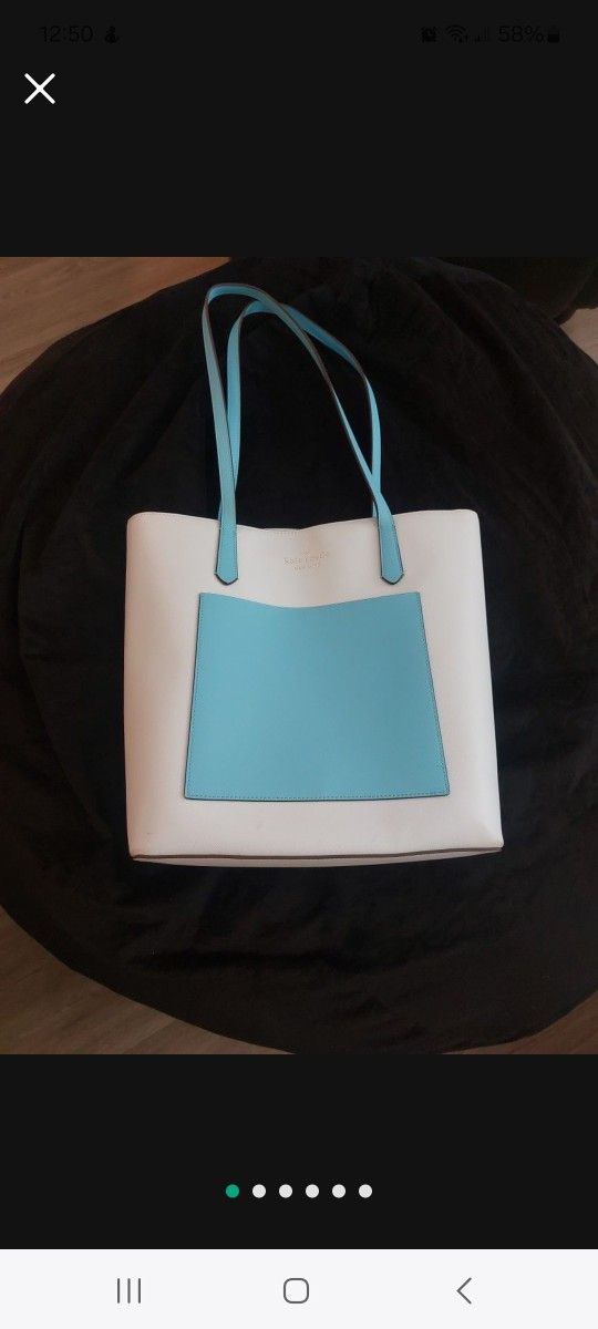 Kate Spade Daily Tote White/Light Blue