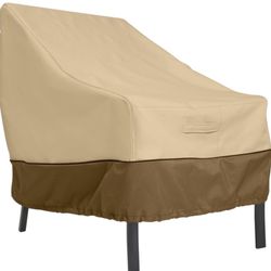 Like New Large Veranda Brand Patio Lounge Chair Covers Set Of Two Beige Brown Heavy Duty