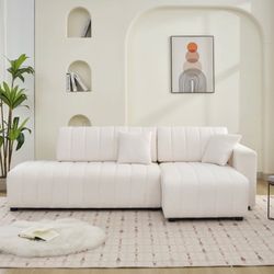 Nargis Lamb Wool Sectional Sofa With Chaise