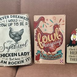 Chicken Themed Signs And Stickers