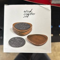 WOOD COASTER SET 