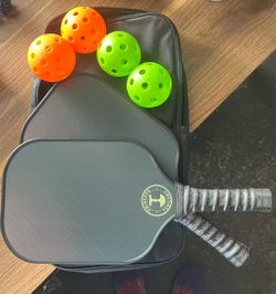 Pickleball Starter Set, Fiberglass Paddles with Bag and Balls, Indoor Outdoor Court Use, Comfortable Racket Grip, Oversized Sweet Spot Pickle Ball Pad