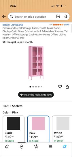 Pink cabinet. New in box