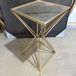 Gold Mirror Side Table 
