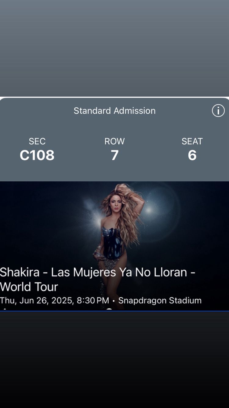 Shakira Tour 2 Tickets In San Diego