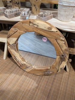 Rustic wooden large mirror