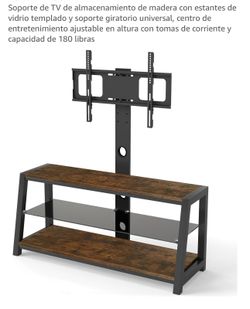 Stand Tv con vidrio templado y madera