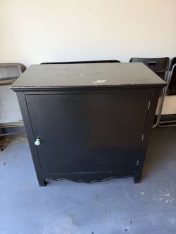 Black storage cabinet