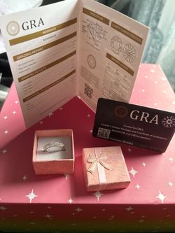 Size 6 925 Sterling Silver Moissanite Ring GRA