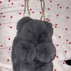 Gray Teddy Bear Bag