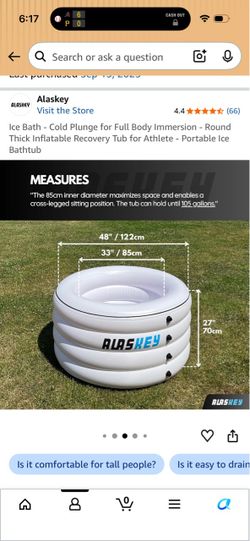 Alaskey Inflatable Ice Bath Cold Plunge Tub ice bath