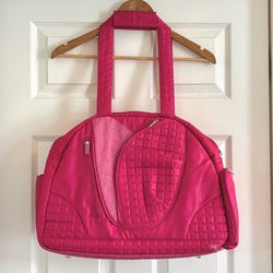 Lug Cartwheel Quilted Gym Fitness Yoga Overnight Bag, Rose Pink