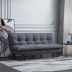 NEW💥Dark Grey Pillow Top Multi-Functional Futon Sofa Bed