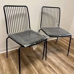 Set of 2 Sodra Rounded Seat Wire Dining Chair Black - Threshold™