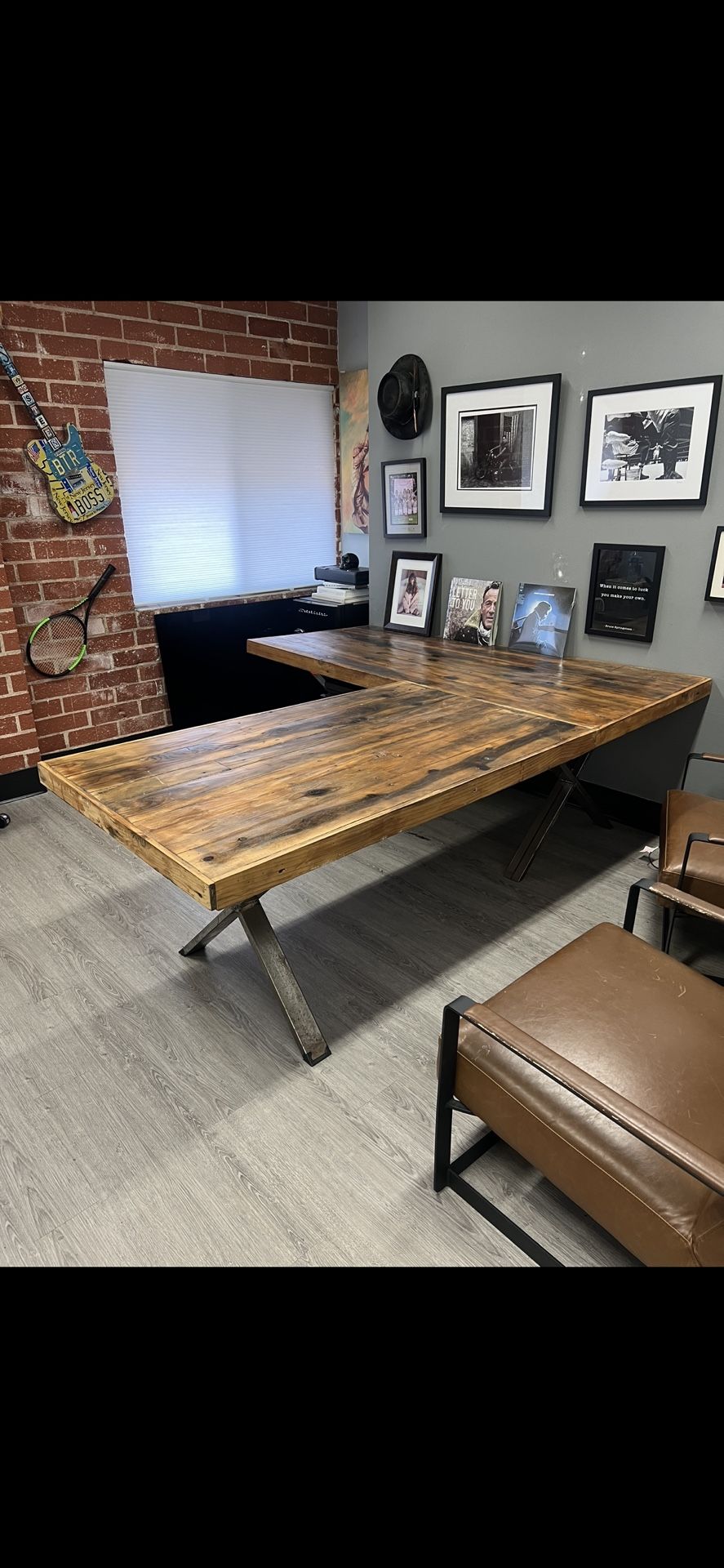 Large L-shaped Driftwood Desk 