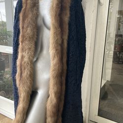 Vintage Persian Lamb With Mink Trim Fur Coat