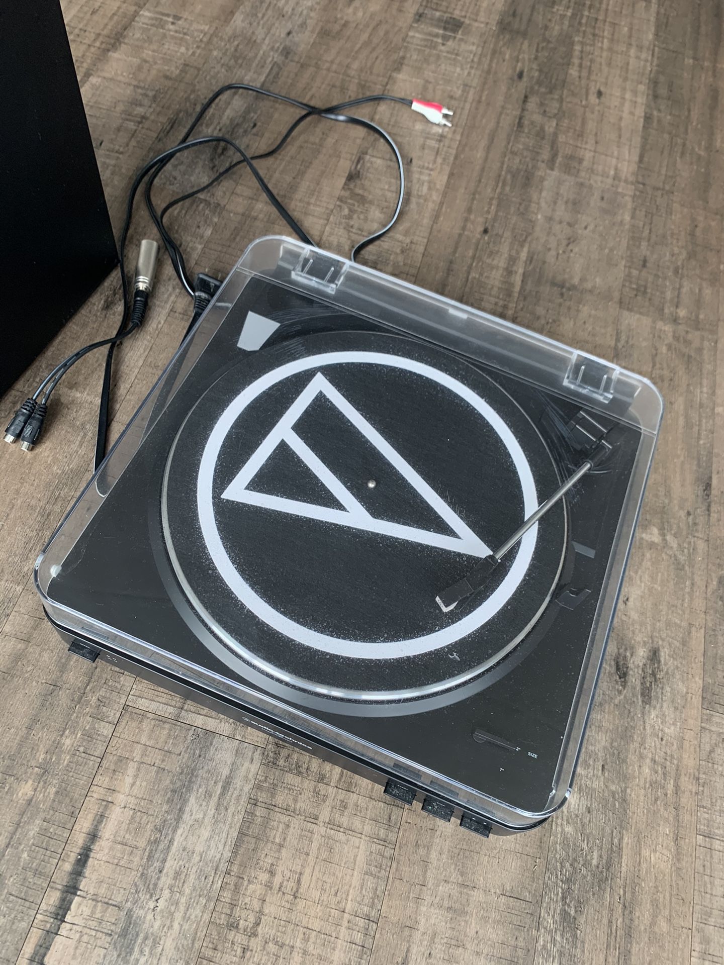 Audio Technica record player + speaker & records