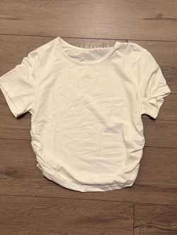 White Ruched Side T-Shirt