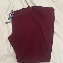 Figs Burgundy livingston basic pants 