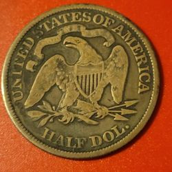 1875 Seated Liberty Half Dollar Silver Coin