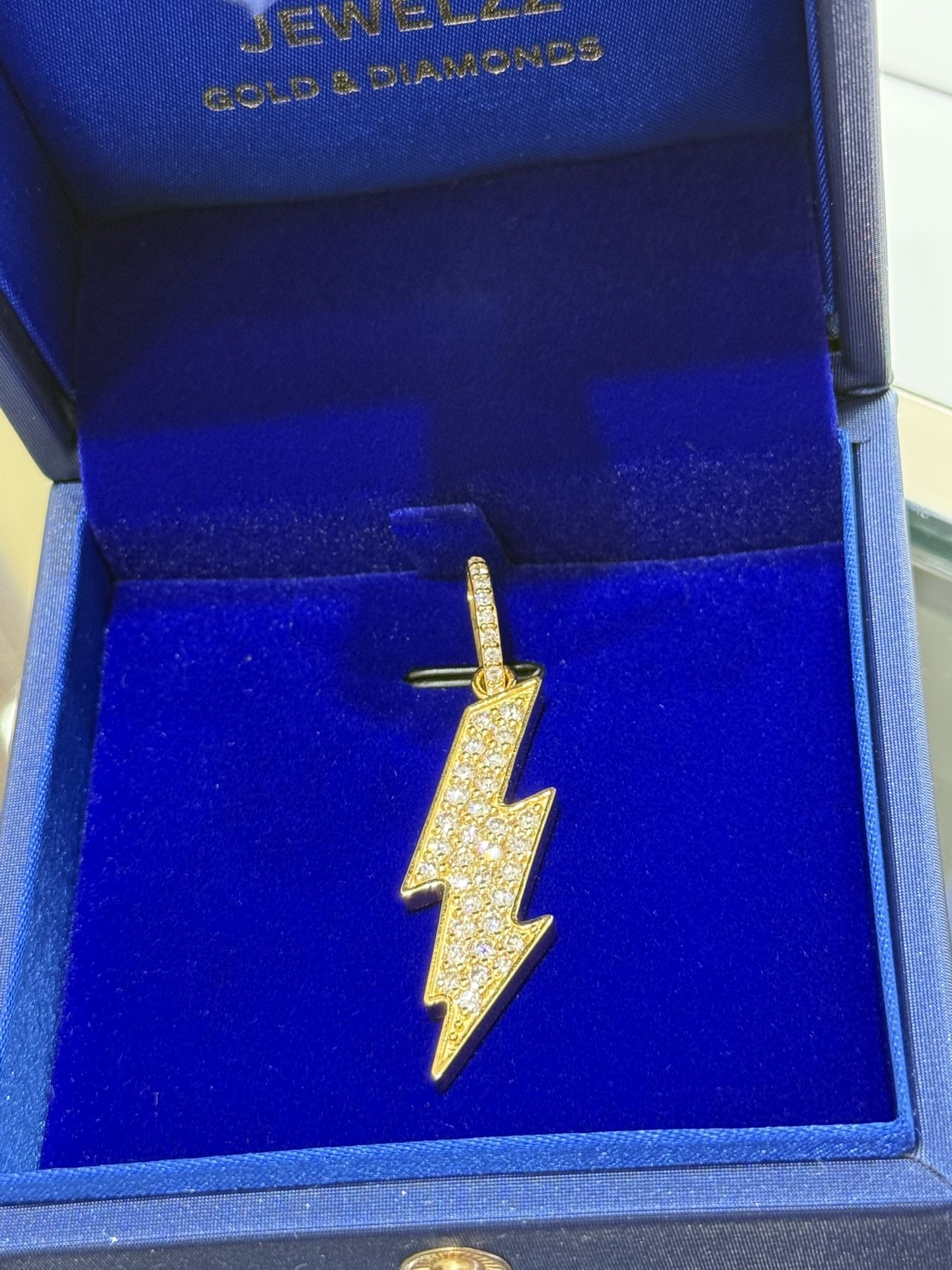 10KT Custom Diamond Lighting Bolt Charm