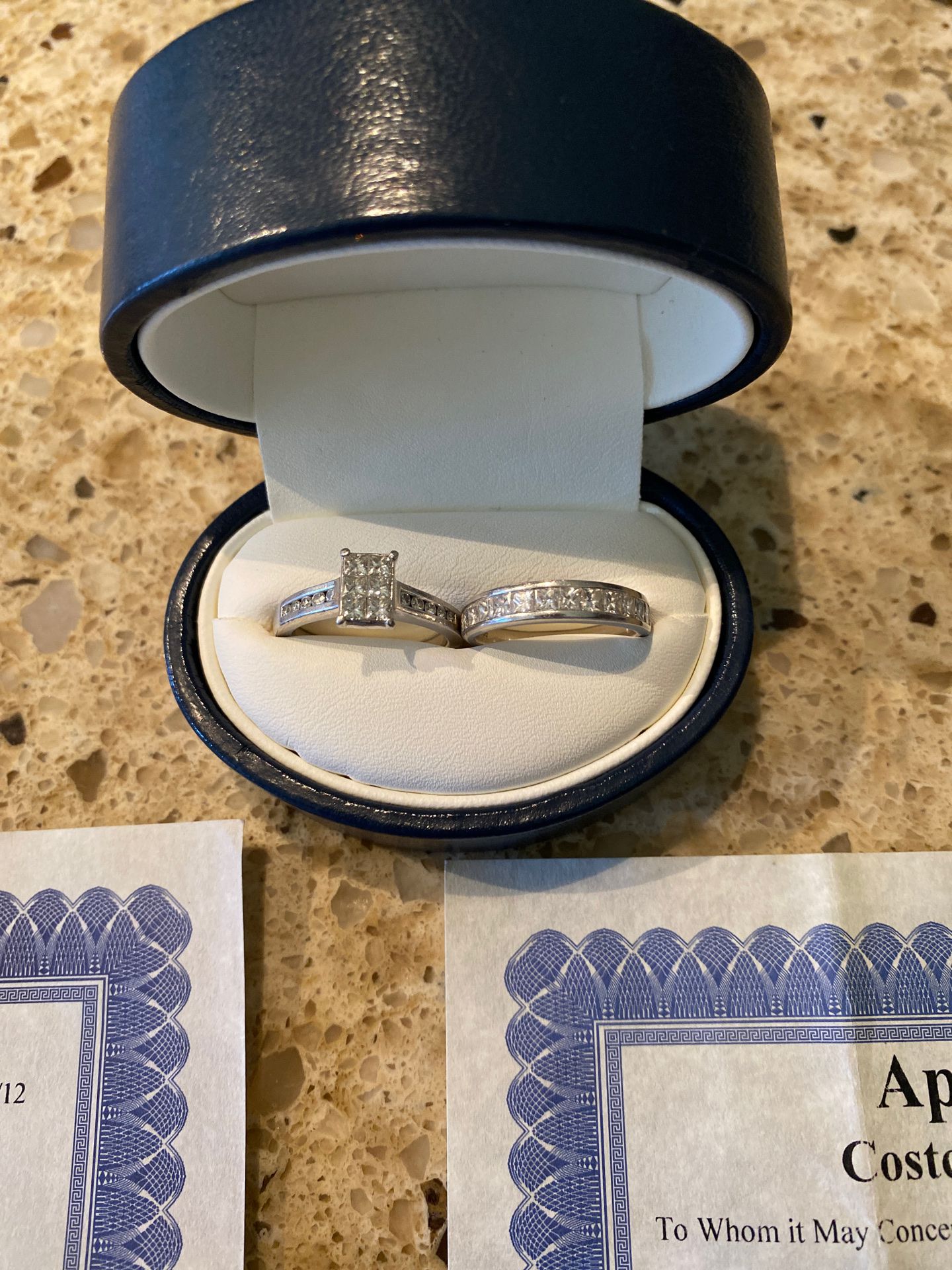 Platinum Engagement Ring and Wedding Band