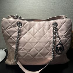 Michael Kors Susannah Large Quilted-Leather Tote/Shoulder Bag in Ballet Pink