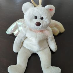 Halo Beanie Baby Bear, 1st edition 1998, Rare brown nose and tag errors