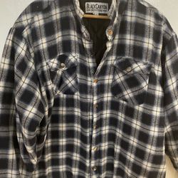 Black Canyon Outfitters Flannel Quilted Shirt/Jacket Size 2Xl. Snap Down 