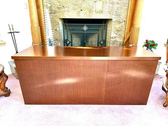 Large Dark Wood Office Desk / Counter Top For Business Store Front