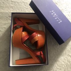 Stuart Weitzman Red & Orange Platform Heels