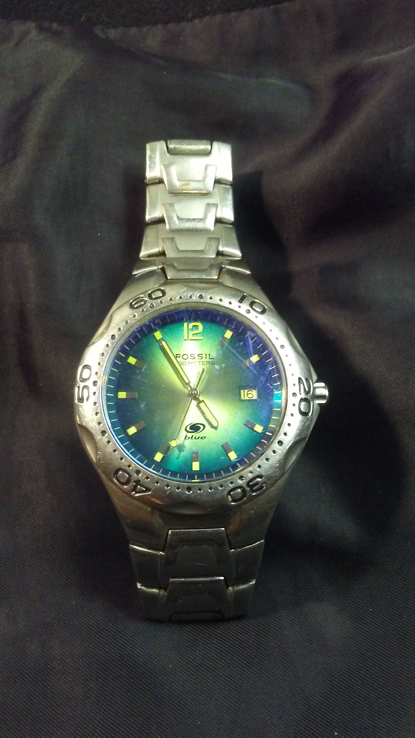 Rare 1990's Fossil watch blue series AM 3520