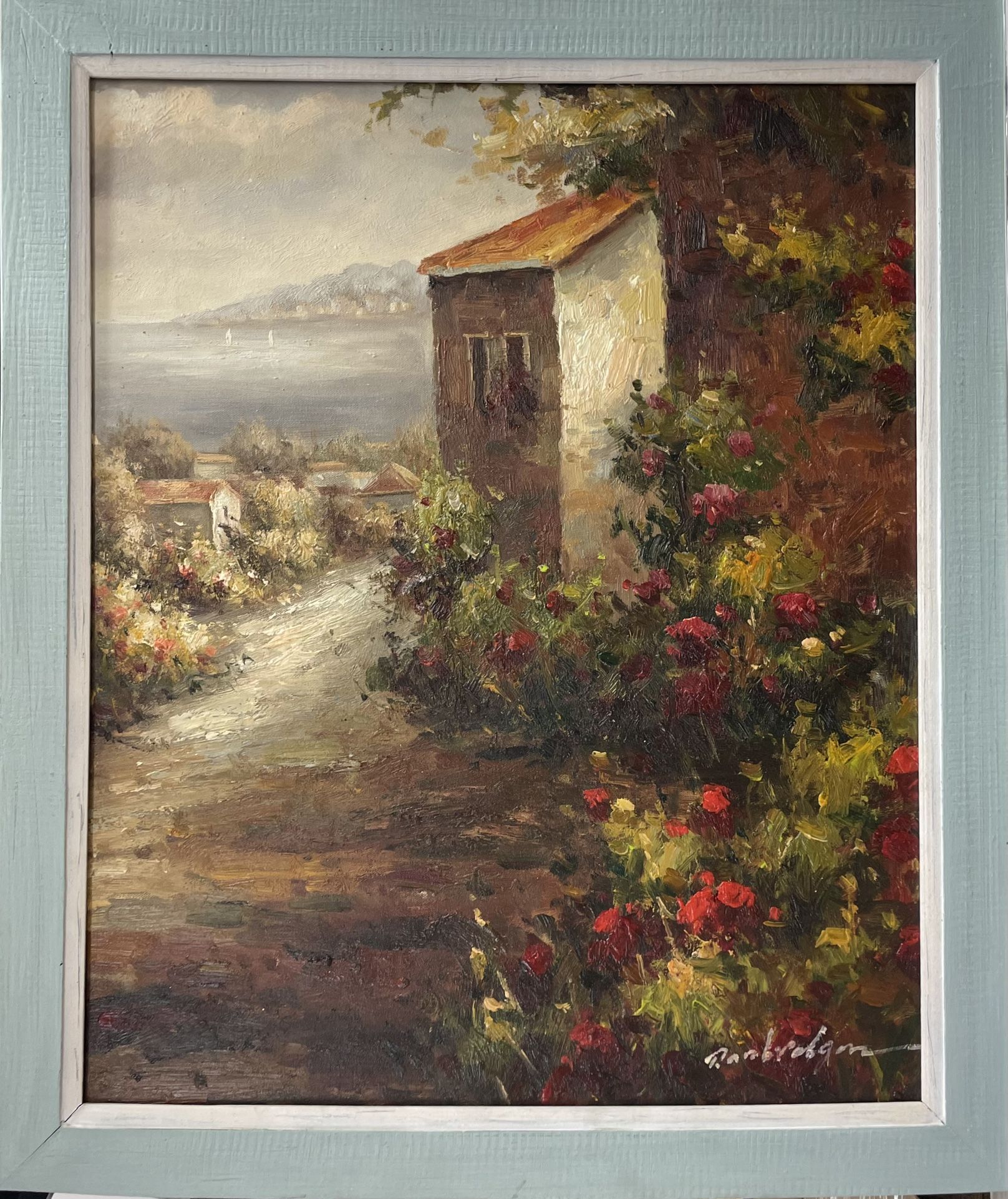 Beach House Oil Painting