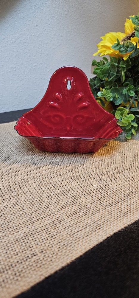 Vintage Red Enamel Soap Dish