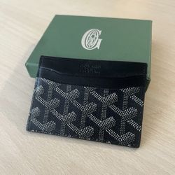 Goyard Saint Pierre Leather Wallet (BLACK) (USED) l SAME DAY SHIPPING