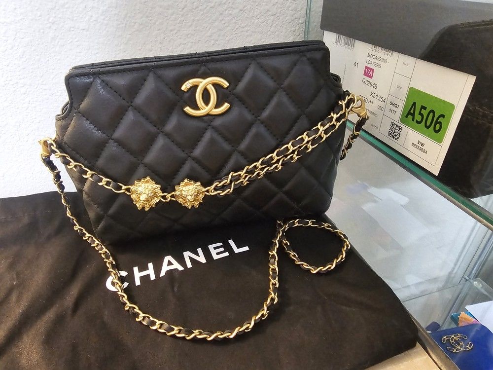 Auth Chanel Clutch With Chain Purse GHW