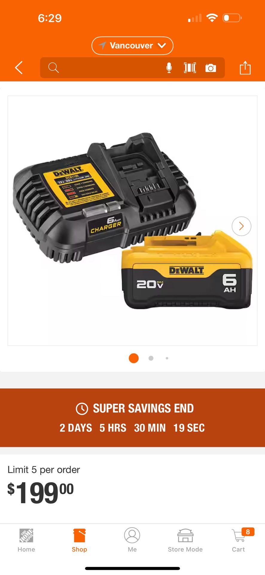 DEWALT 20-Volt MAX Lithium-Ion 6.0 Ah Battery Pack and Charger Kit