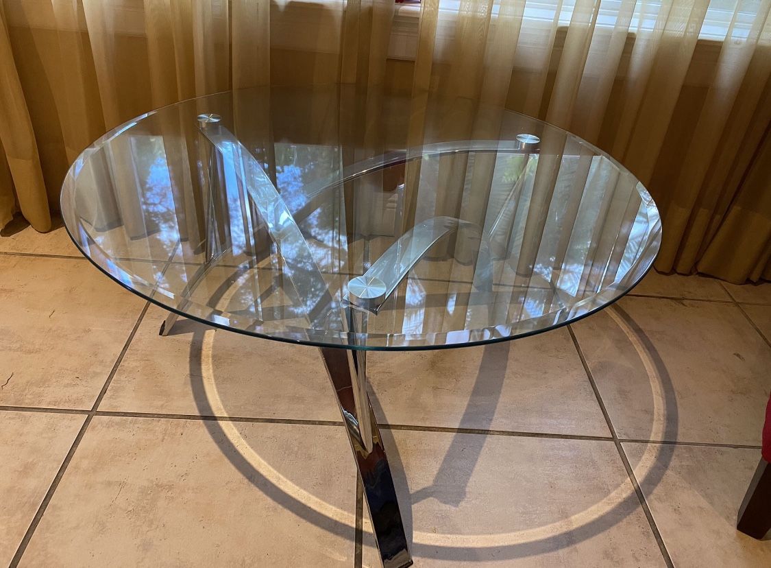 Chrome Glass Coffee Table 37" width but 18" height