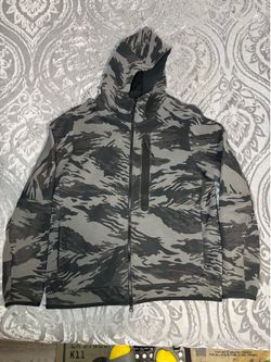 Nike Tech Fleece Mens Full Zip Camo Hoodie Mystic Stone Black Size Large Rare