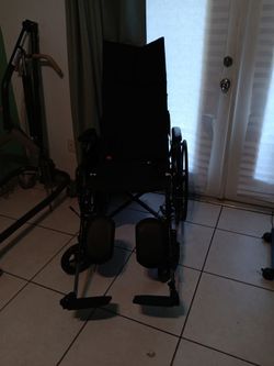 Black Manual Wheelchair with Footrests
