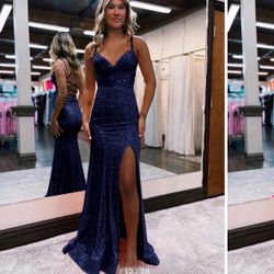 Fancy Navy Blue Dress