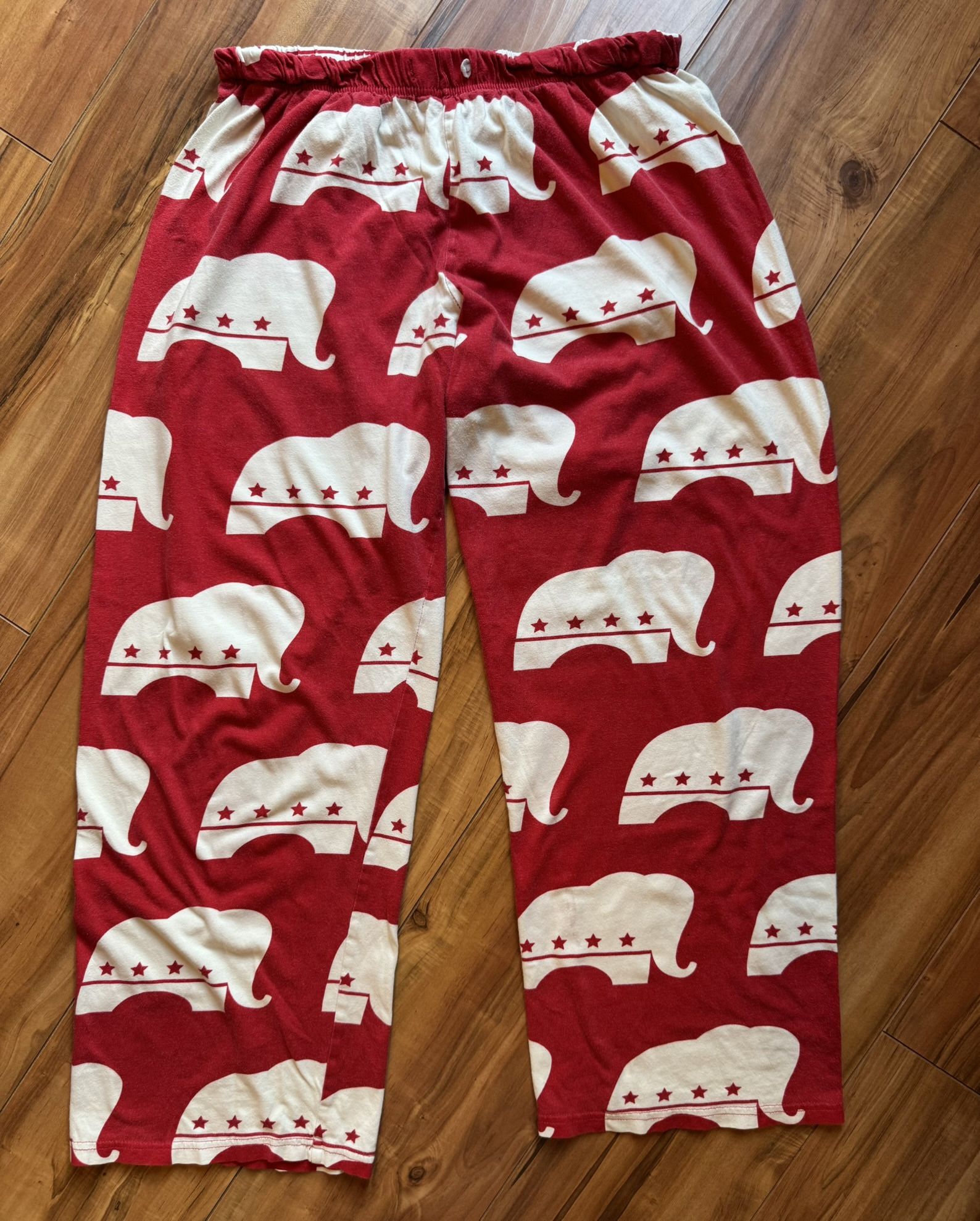 Red Elephant Pajama Pants Adult LRG Cafe Press Soft Republican Funny