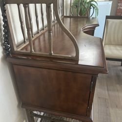 Elegant Buffet Table With Wine Rack 