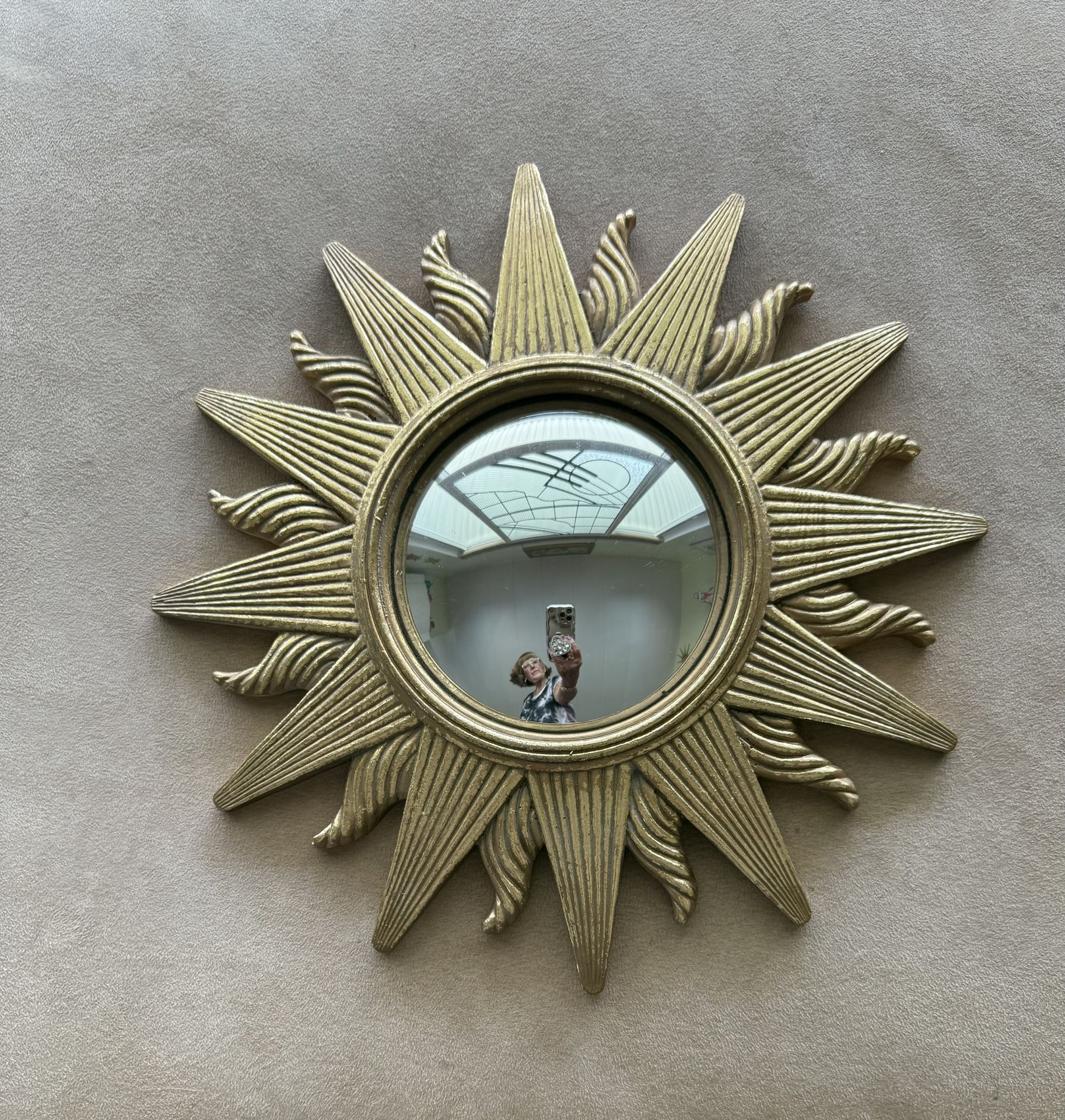Vintage Mid Century Modern Sunburst Gilded Mirror