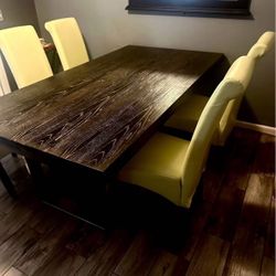 Black Wooden dining table with chairs