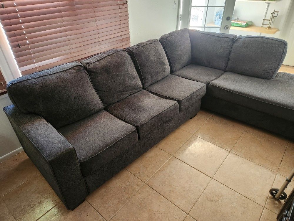 Dark Grey Sectional Couch Set