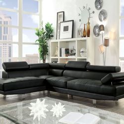 Brand New Black Leatherette Sectional
