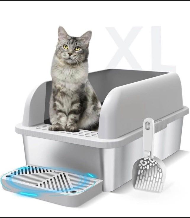 Stainless Steel Enclosed Cat Litter Box
