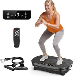 FEIERDUN Vibration Plate Exercise Machine for Whole Body, Lymphatic Drainage, Muscle Toning - Power Plate With Resistance Bands for Wellness and Fine