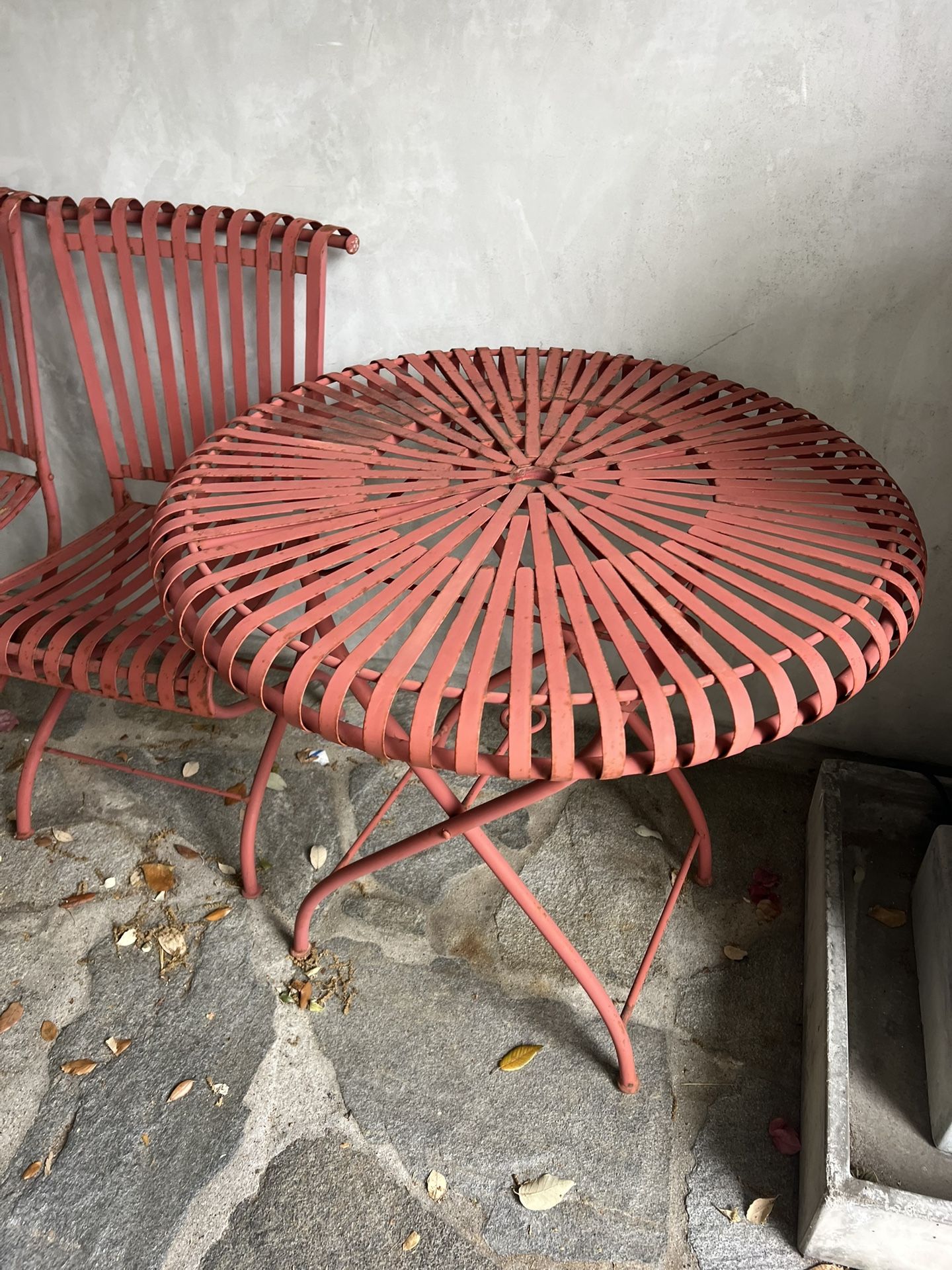 Metal Table And Two Chairs